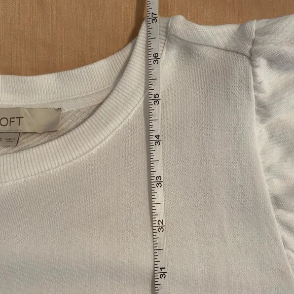 LOFT White dress with embroidered sleeves - Picture 6 of 8